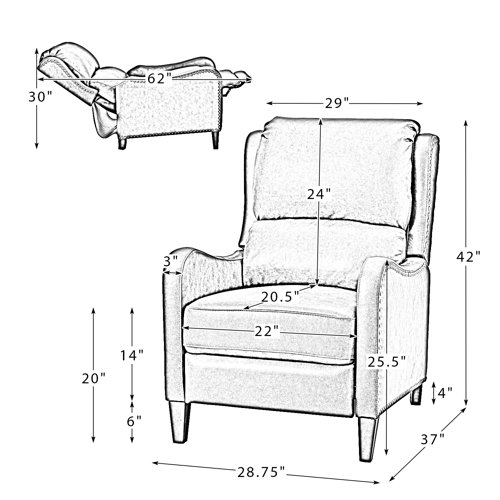 Lark Manor Beecher 28.75" Wide Genuine Leather Club Recliner & Reviews
